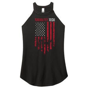 Radiology Tech American Flag Usa Xray Technologist Gift Women's Perfect Tri Rocker Tank