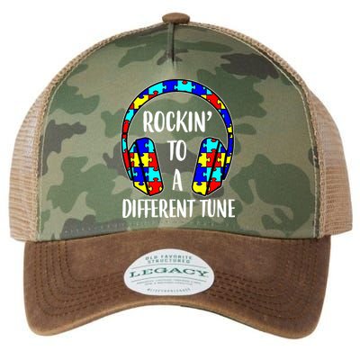 Rockin To A Different Tune Autism Awareness Legacy Tie Dye Trucker Hat
