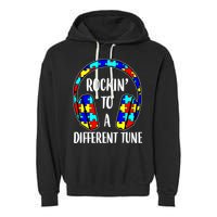 Rockin To A Different Tune Autism Awareness Garment-Dyed Fleece Hoodie