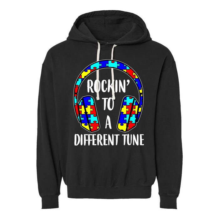 Rockin To A Different Tune Autism Awareness Garment-Dyed Fleece Hoodie