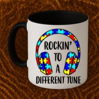 Rockin To A Different Tune Autism Awareness Mug