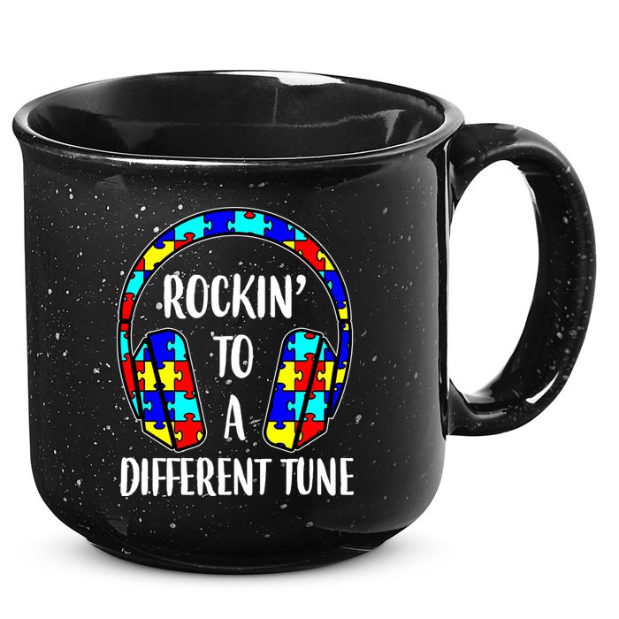 Rockin To A Different Tune Autism Awareness 15oz Campfire Ceramic Mug
