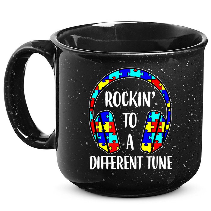 Rockin To A Different Tune Autism Awareness 15oz Campfire Ceramic Mug