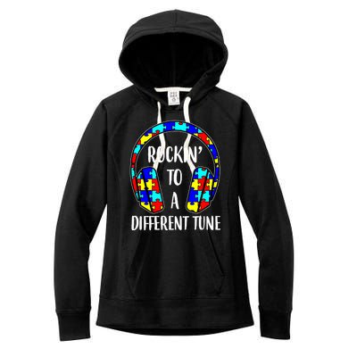 Rockin To A Different Tune Autism Awareness Women's Fleece Hoodie