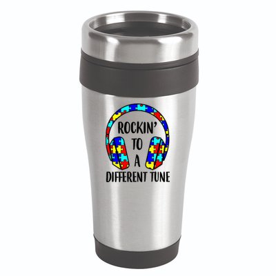 Rockin To A Different Tune Autism Awareness 16oz Travel Tumbler