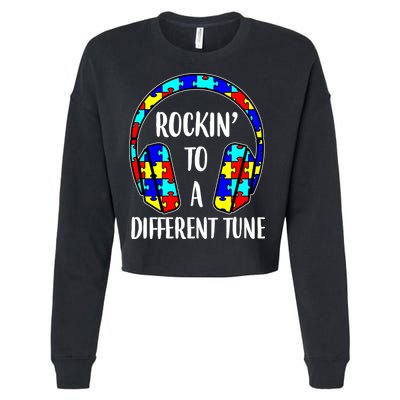 Rockin To A Different Tune Autism Awareness Cropped Pullover Crew