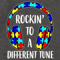 Rockin To A Different Tune Autism Awareness Vector Backpack