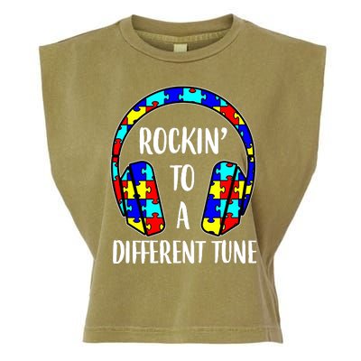 Rockin To A Different Tune Autism Awareness Garment-Dyed Women's Muscle Tee