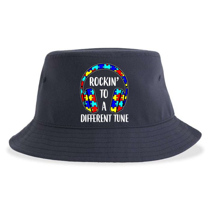 Rockin To A Different Tune Autism Awareness Sustainable Bucket Hat