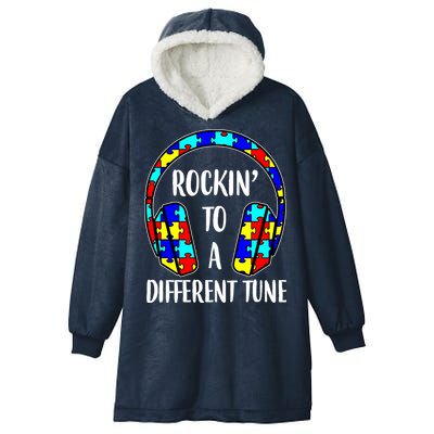 Rockin To A Different Tune Autism Awareness Hooded Wearable Blanket