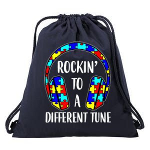 Rockin To A Different Tune Autism Awareness Drawstring Bag