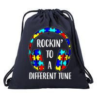 Rockin To A Different Tune Autism Awareness Drawstring Bag