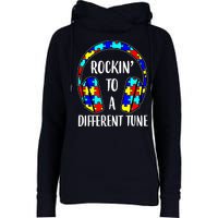 Rockin To A Different Tune Autism Awareness Womens Funnel Neck Pullover Hood