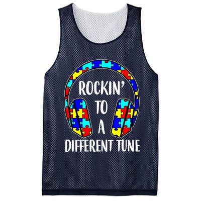 Rockin To A Different Tune Autism Awareness Mesh Reversible Basketball Jersey Tank