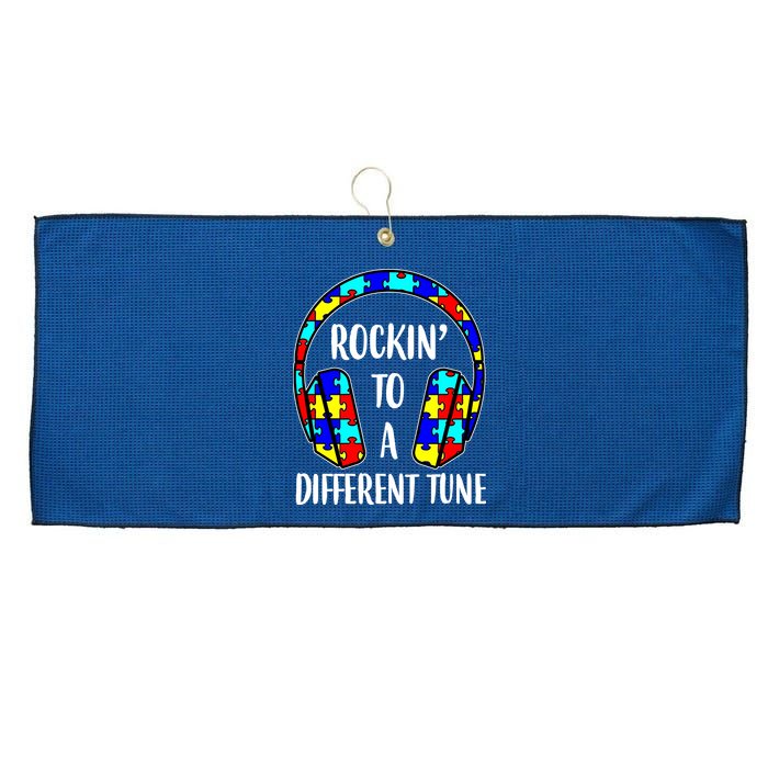 Rockin To A Different Tune Autism Awareness Large Microfiber Waffle Golf Towel