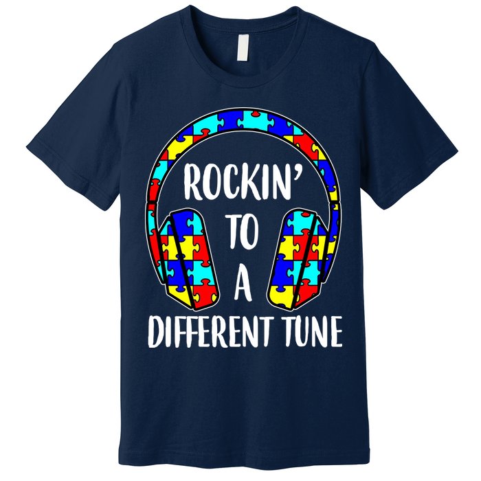 Rockin To A Different Tune Autism Awareness Premium T-Shirt