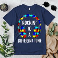 Rockin To A Different Tune Autism Awareness Premium T-Shirt