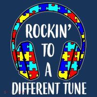 Rockin To A Different Tune Autism Awareness Pom Pom 12in Knit Beanie