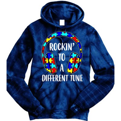 Rockin To A Different Tune Autism Awareness Tie Dye Hoodie