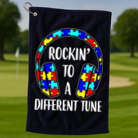 Rockin To A Different Tune Autism Awareness Golf Towel