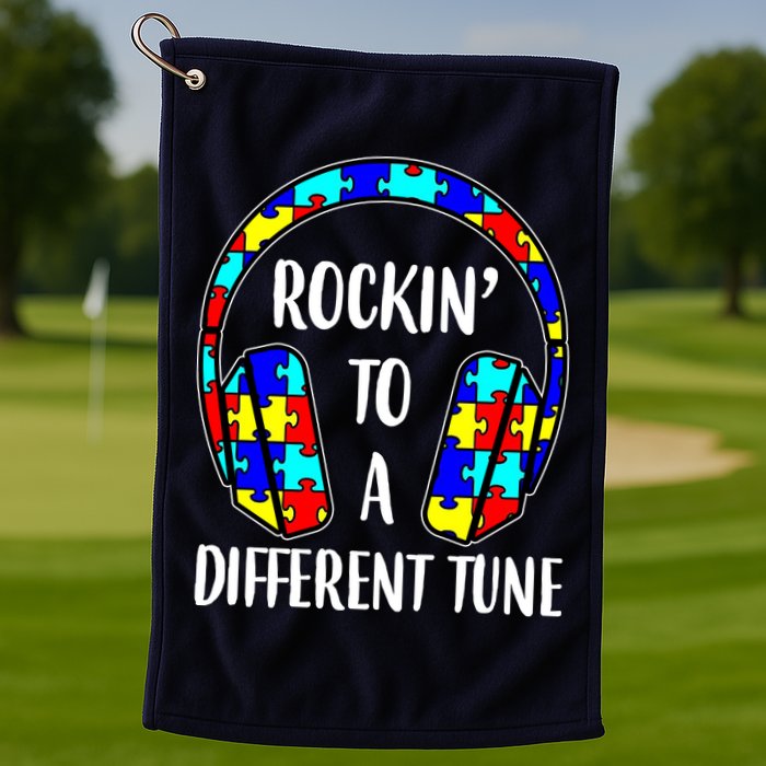 Rockin To A Different Tune Autism Awareness Golf Towel
