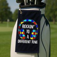 Rockin To A Different Tune Autism Awareness Golf Towel
