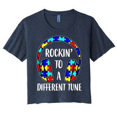 Rockin To A Different Tune Autism Awareness Women's Crop Top Tee