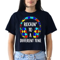 Rockin To A Different Tune Autism Awareness Crop Top