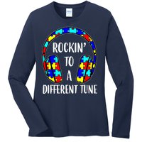 Rockin To A Different Tune Autism Awareness Ladies Long Sleeve Shirt