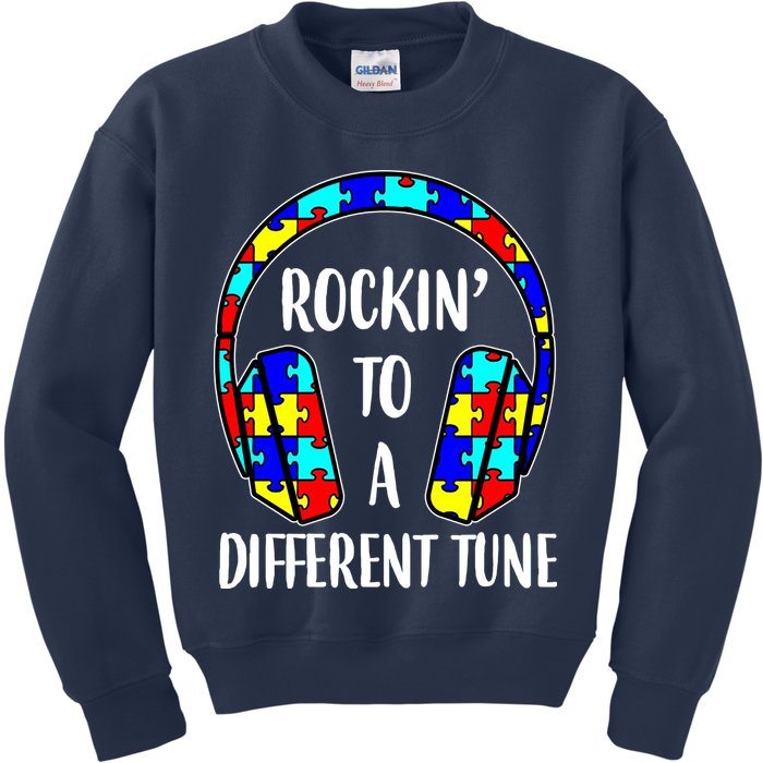 Rockin To A Different Tune Autism Awareness Kids Sweatshirt