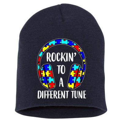 Rockin To A Different Tune Autism Awareness Short Acrylic Beanie