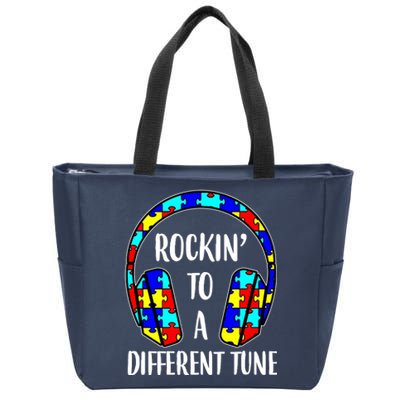 Rockin To A Different Tune Autism Awareness Zip Tote Bag