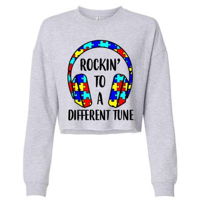 Rockin To A Different Tune Autism Awareness Cropped Pullover Crew