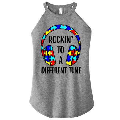 Rockin To A Different Tune Autism Awareness Women's Perfect Tri Rocker Tank