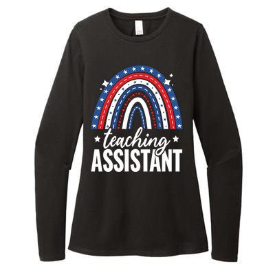 Rainbow Teaching Assistant 4th Of July Usa America Patriotic Gift Womens CVC Long Sleeve Shirt