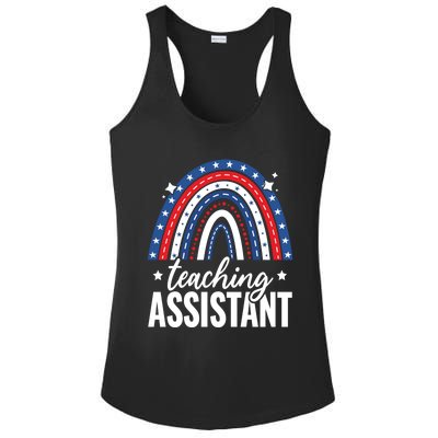 Rainbow Teaching Assistant 4th Of July Usa America Patriotic Gift Ladies PosiCharge Competitor Racerback Tank