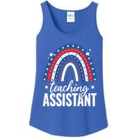 Rainbow Teaching Assistant 4th Of July Usa America Patriotic Gift Ladies Essential Tank