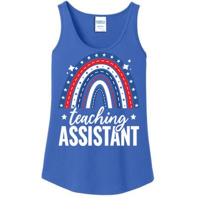 Rainbow Teaching Assistant 4th Of July Usa America Patriotic Gift Ladies Essential Tank