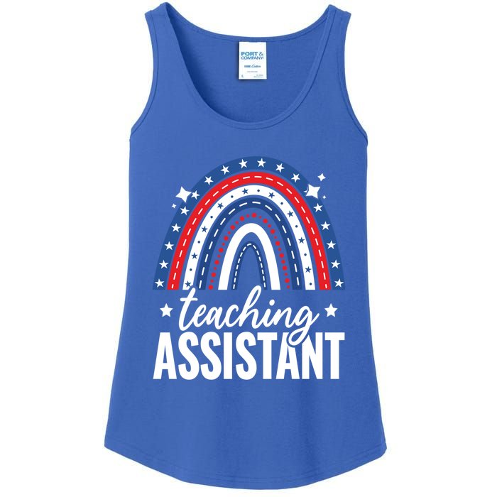 Rainbow Teaching Assistant 4th Of July Usa America Patriotic Gift Ladies Essential Tank