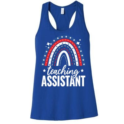 Rainbow Teaching Assistant 4th Of July Usa America Patriotic Gift Women's Racerback Tank