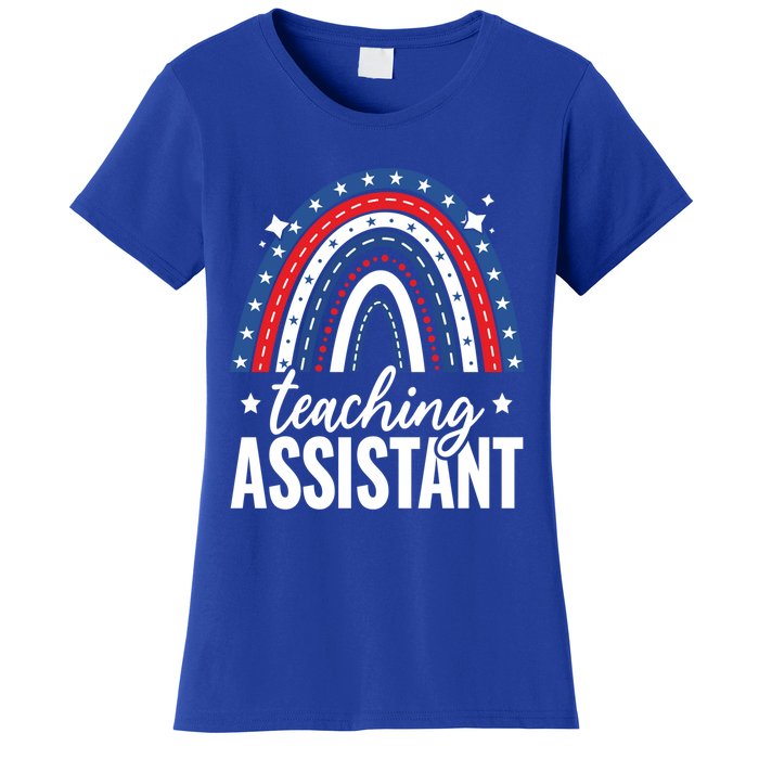 Rainbow Teaching Assistant 4th Of July Usa America Patriotic Gift Women's T-Shirt