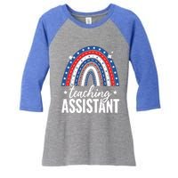 Rainbow Teaching Assistant 4th Of July Usa America Patriotic Gift Women's Tri-Blend 3/4-Sleeve Raglan Shirt