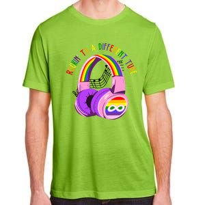 Rockin To A Different Tune Rainbow Autism Awareness Adult ChromaSoft Performance T-Shirt