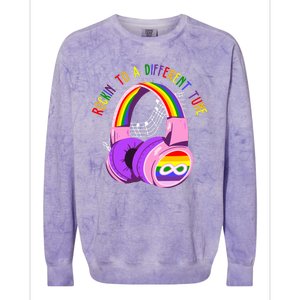 Rockin To A Different Tune Rainbow Autism Awareness Colorblast Crewneck Sweatshirt