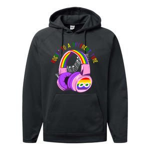 Rockin To A Different Tune Rainbow Autism Awareness Performance Fleece Hoodie