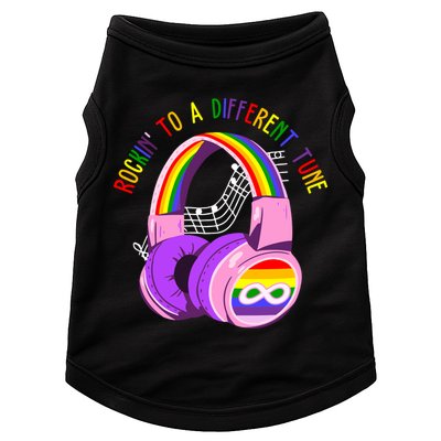Rockin To A Different Tune Rainbow Autism Awareness Doggie Tank
