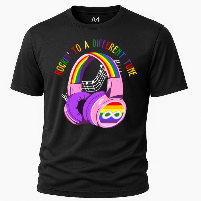 Rockin To A Different Tune Rainbow Autism Awareness Performance Shirt