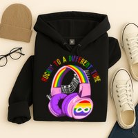 Rockin To A Different Tune Rainbow Autism Awareness Hoodie