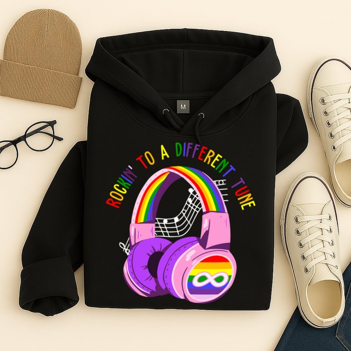 Rockin To A Different Tune Rainbow Autism Awareness Hoodie