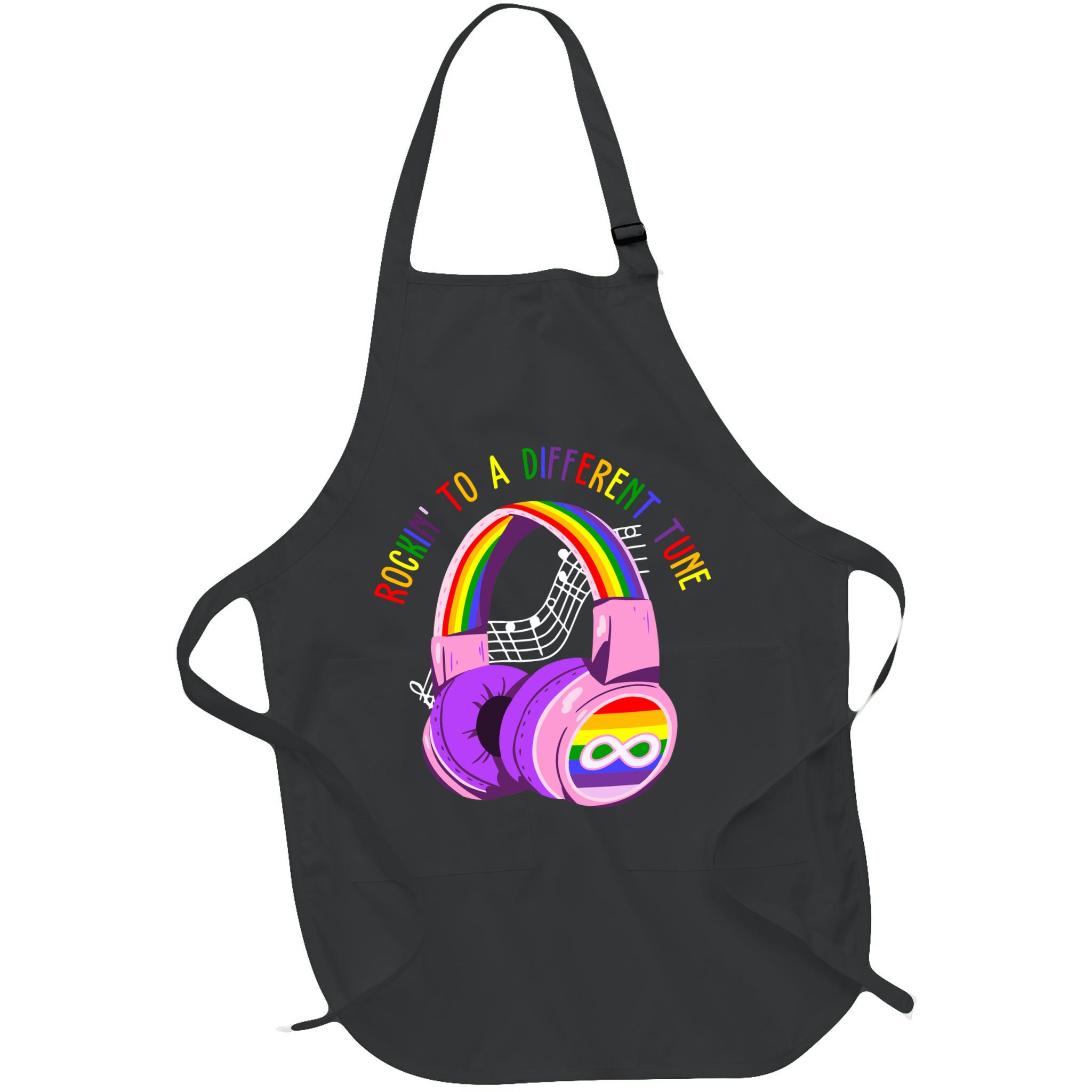 Rockin To A Different Tune Rainbow Autism Awareness Apron